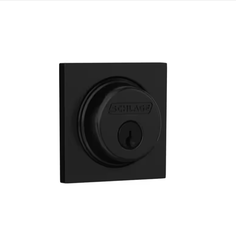 Schlage B60 Series Collins Matte Black Single Cylinder Deadbolt B60GCOL622 Certified Highest Security - resaled - Schlage - 043156719822