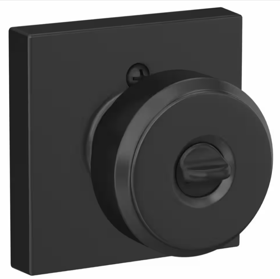 Schlage Bowery Matte Black Keyed Entry Door Knob Collins Trim F51AGBWE622COL - resaled - Schlage - 194555137714