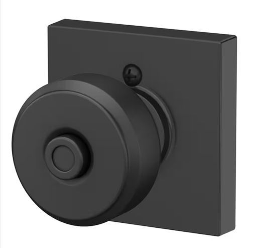 Schlage Bowery Matte Black Privacy Bed Bath Door Knob Collins Trim F40GBWE622COL - resaled - Schlage - 194555137721