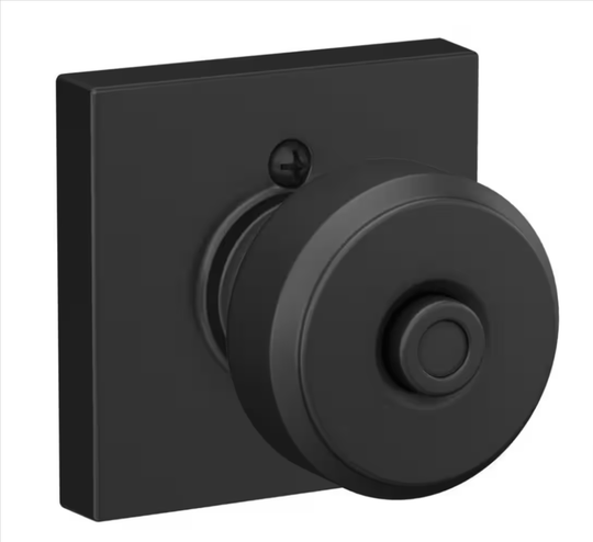 Schlage Bowery Matte Black Privacy Bed Bath Door Knob Collins Trim F40GBWE622COL - resaled - Schlage - 194555137721