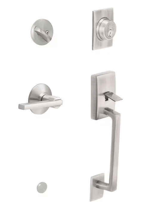 Schlage Century Satin Nickel Door Handleset Latitude F60GCEN619LAT Single Cylinder Handle - resaled - Schlage - 194555135352