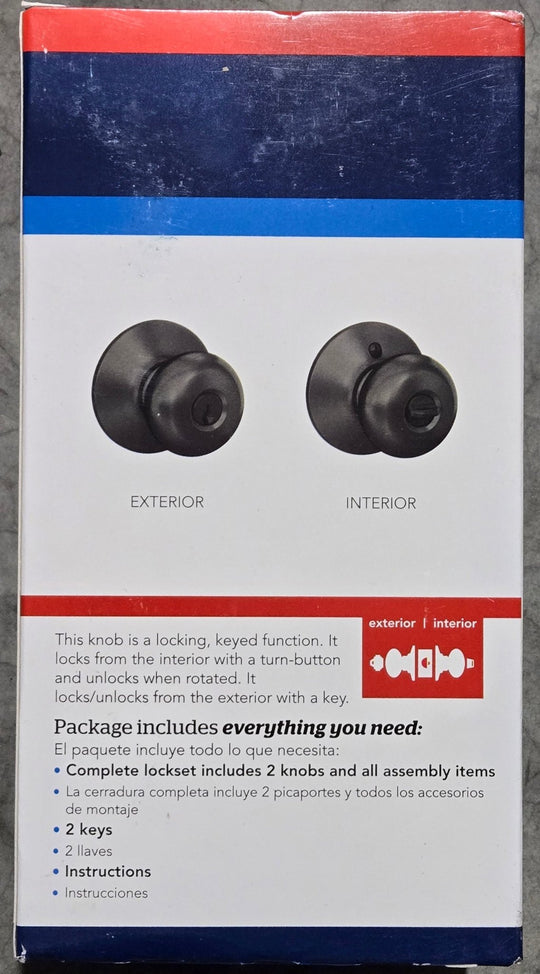 Schlage Plymouth Matte Black Keyed Entry Door Knob F51AGPLY622 - resaled - Schlage - 043156719754