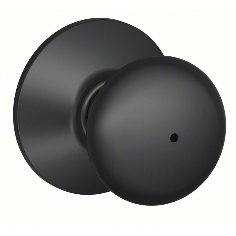 Schlage Plymouth Matte Black Privacy Bed/Bath Door Knob F40GPLY622 - resaled - Schlage - 043156719761