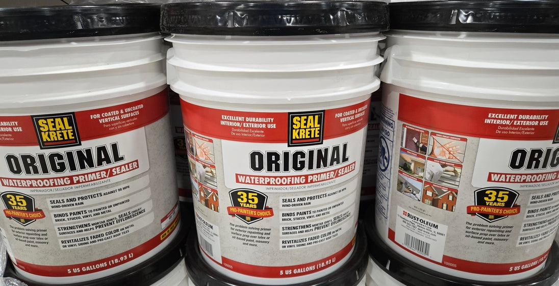 Seal - Krete 5 Gal. Original Waterproofing Primer Sealer Clear Basement Gallon Bucket - resaled - Seal - Krete - 015944100051