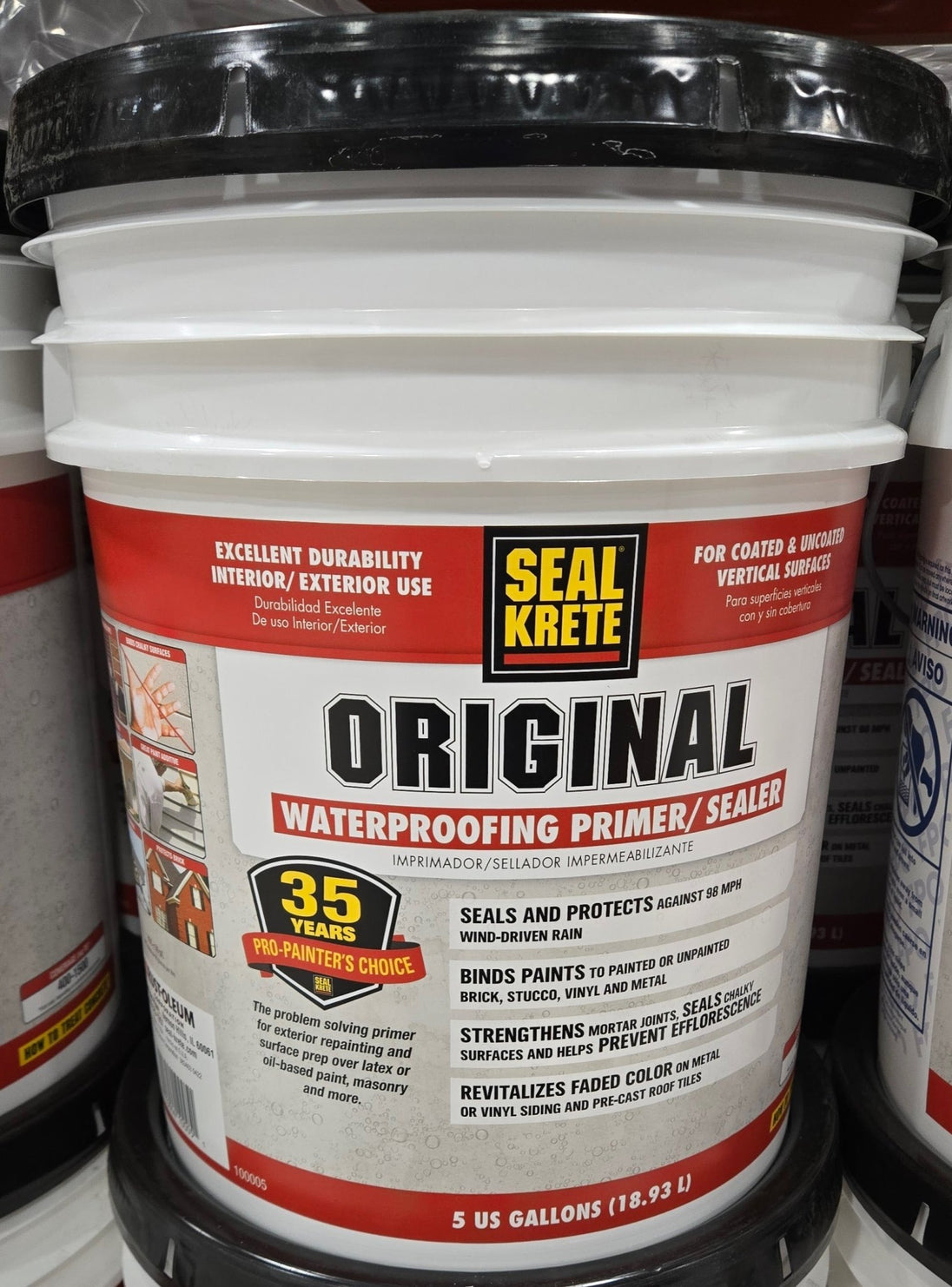 Seal - Krete 5 Gal. Original Waterproofing Primer Sealer Clear Basement Gallon Bucket - resaled - Seal - Krete - 015944100051