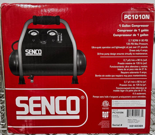 Senco 1 Gal. 1/2 HP Portable Pancake Electric Air Compressor PC1010N - resaled - Senco - 741474095634