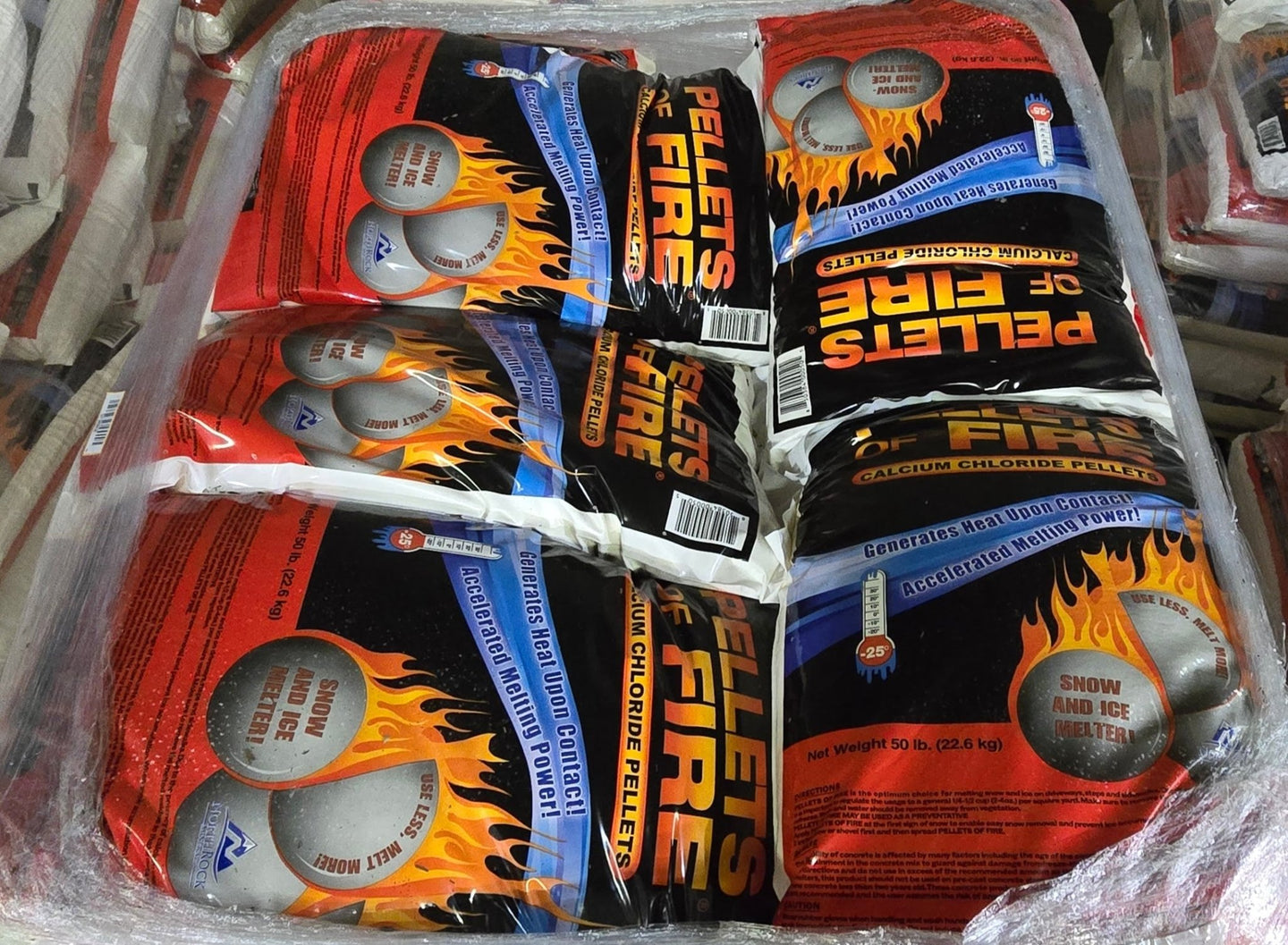 Snow Joe Pallet of 50 Bags Calcium Chloride Ice Melt 50lb Pellets of Fire - 25°F CP50 - resaled - Snow Joe - 850384000505