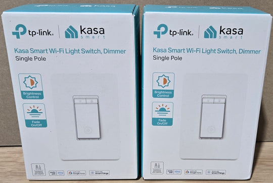 TP - LINK Kasa Smart Wi - Fi Light Dimmer Switch HS220 Lot x2 White - resaled - TP - LINK - 845973083724