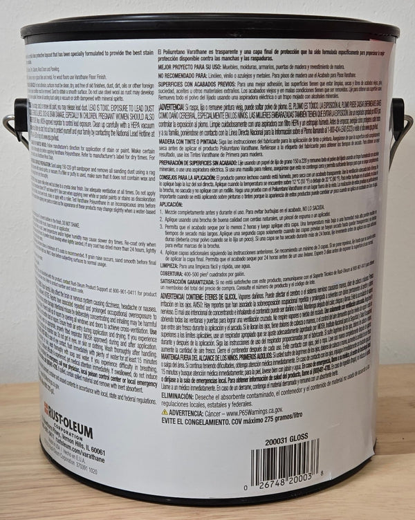 Varathane 1 Gal. Clear Gloss Water - Based Interior Polyurethane Gallon - resaled - Varathane - 026748200038