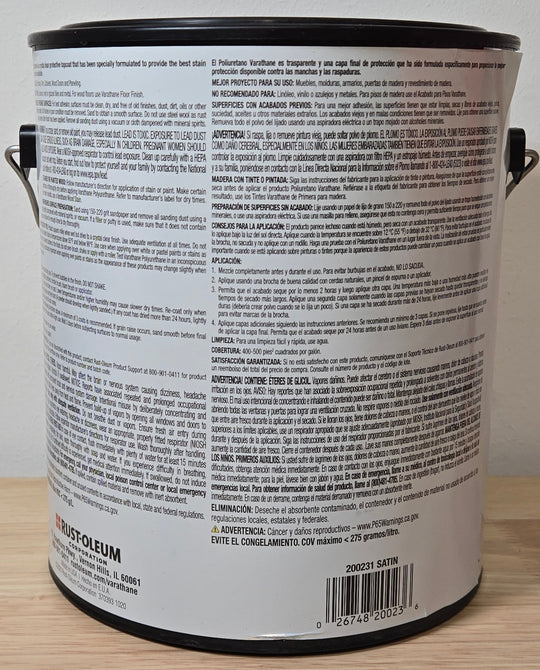 Varathane 1 Gal. Clear Satin Water - Based Interior Polyurethane Gallon - resaled - Varathane - 026748200236