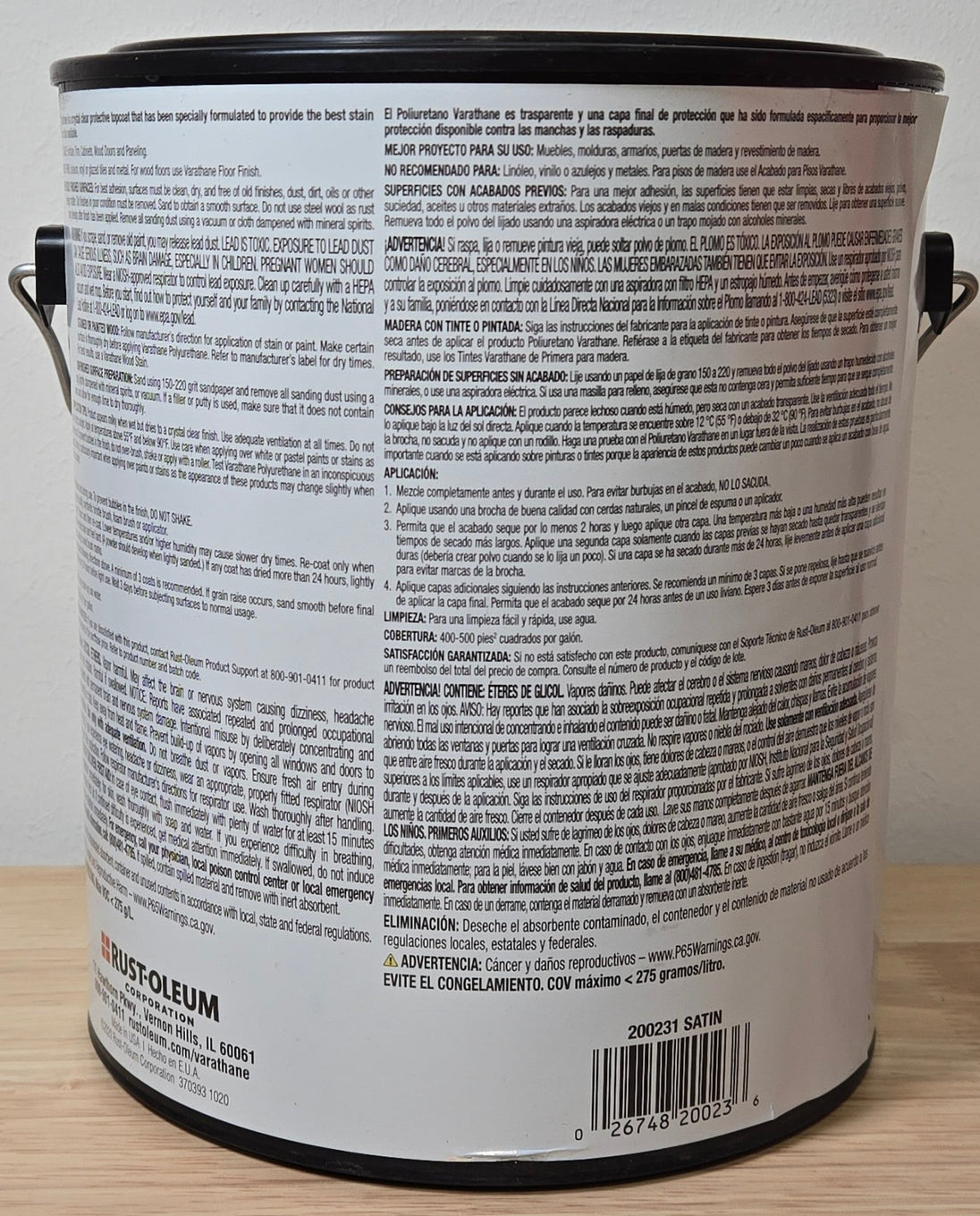 Varathane 1 Gal. Clear Satin Water - Based Interior Polyurethane Gallon - resaled - Varathane - 026748200236
