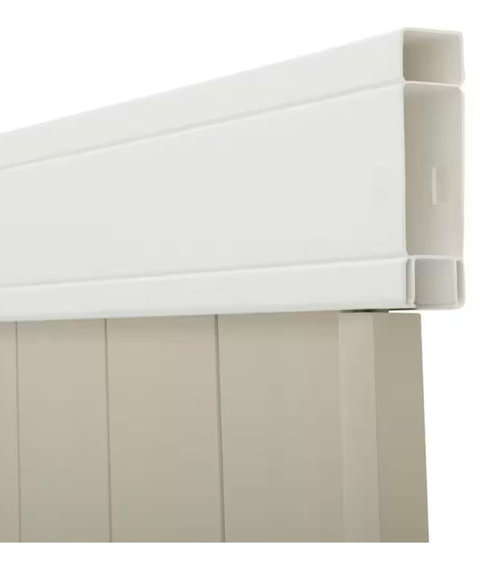 Veranda White Tan Vinyl Woodbridge Privacy Fence Panel Kit 6 ft. H x 8 ft. W Pro-Series Unassembled - resaled - Veranda - 090489239251