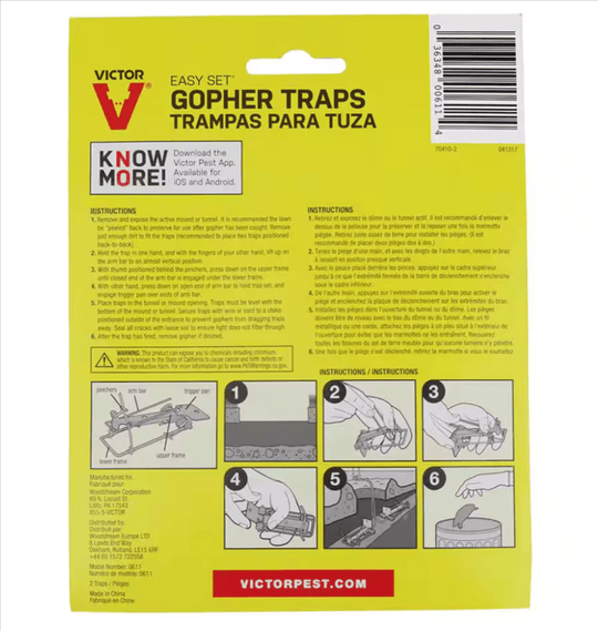 Victor Easy - Set Outdoor Gopher Trap 4 Pack Galvanized steel M0611 - resaled - Victor - 036348006114