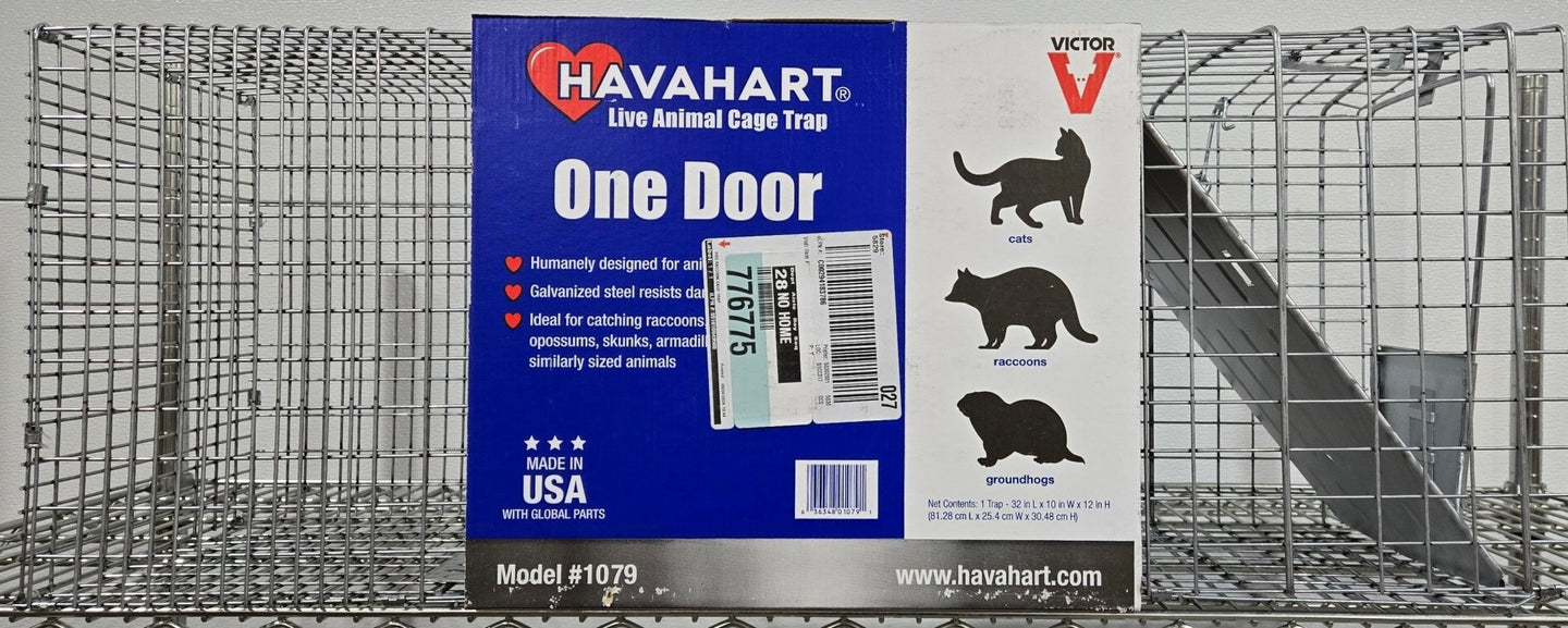 Victor Havahart Large 1 - Door Professional Live Animal Cage Trap 1079 Raccoon Opossum Groundhog Feral Cat - resaled - Havahart - 036348010791