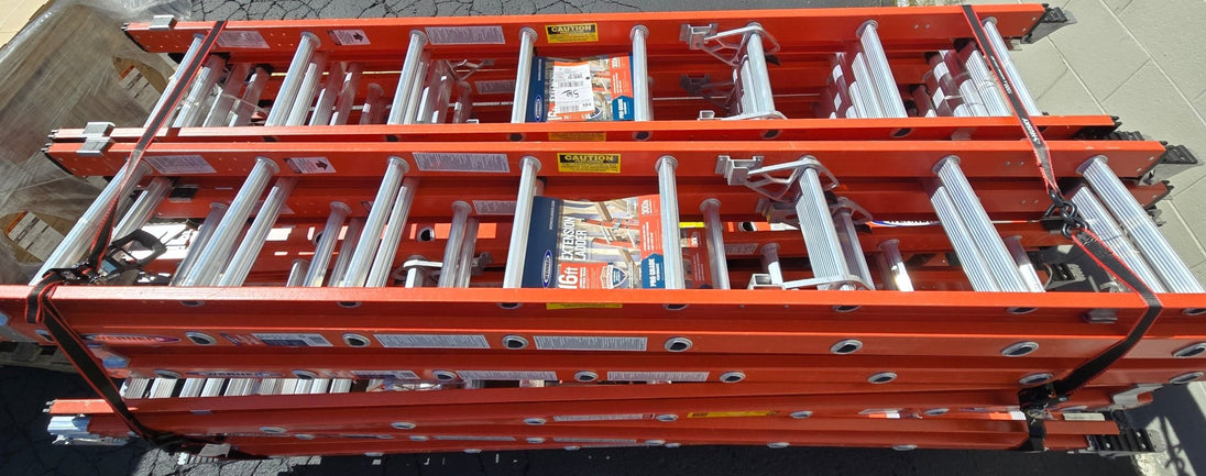 Werner 16 ft. Fiberglass Extension Ladder 300 lb. Load Capacity Type IA Duty Rating D6216 - 2 - resaled - Werner - 051751019094