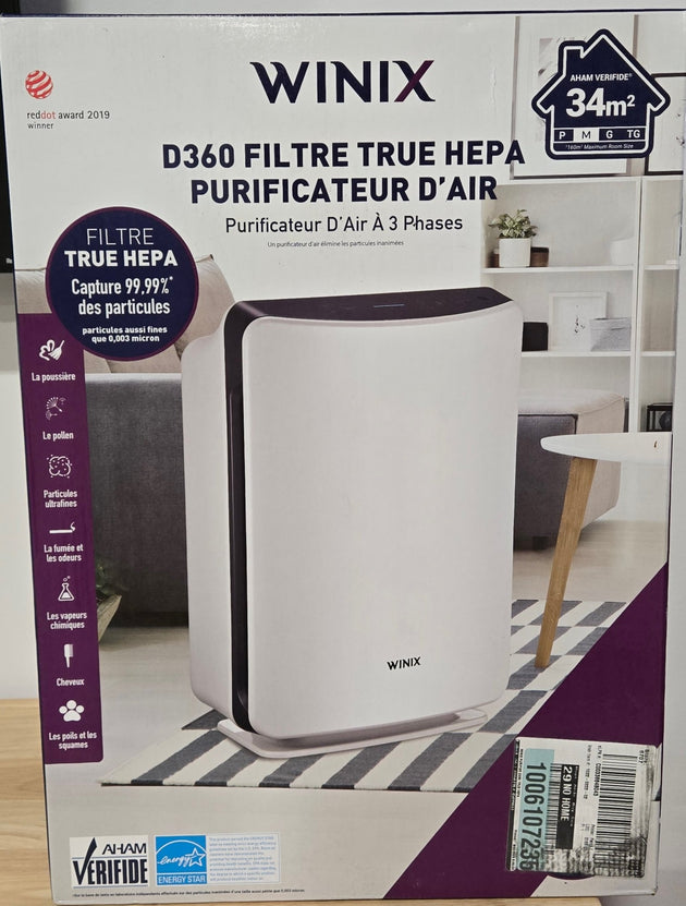 Winix D360 True HEPA 3 - Stage Air Purifier AHAM Verified 360 sq. ft. White - resaled - Winix - 8809490584340
