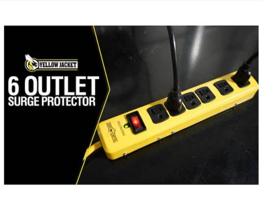 Yellow Jacket 15 ft. 6-Outlet Surge Protector Power Strip 14/3 Extension Cord 51380001 - resaled - Yellow Jacket - 078693051388