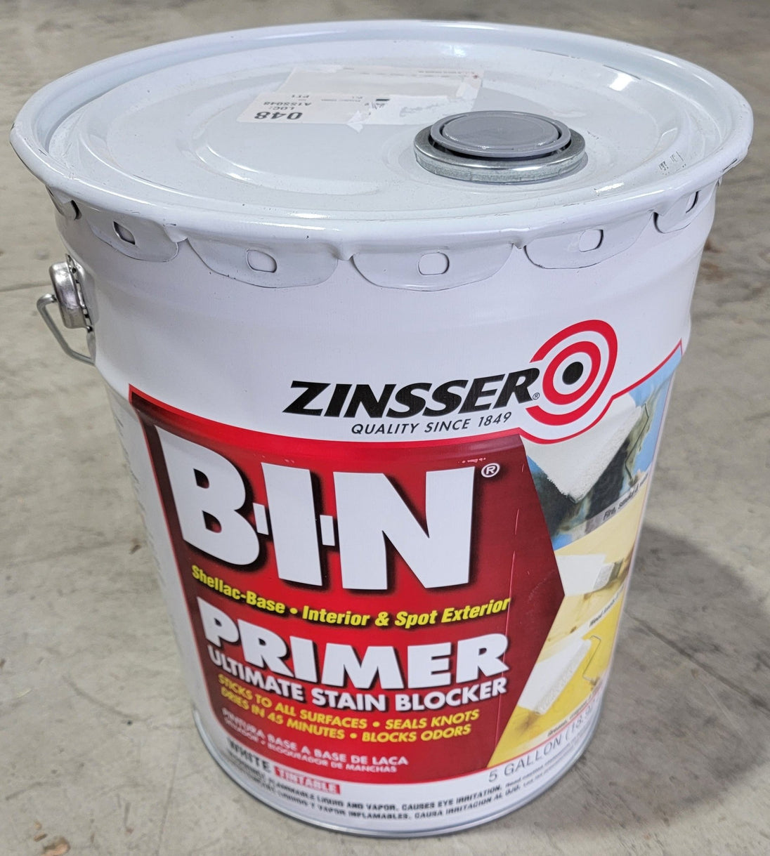 Zinsser 5 gal. B-I-N Shellac Based White Interior Primer and Sealer - resaled - Zinsser - 047719009009
