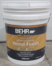 Load image into Gallery viewer, Behr DeckPlus 5 Gal. Natural Clear Transparent Waterproofing Exterior Wood Finish 40005 Deck Fence
