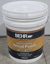 Load image into Gallery viewer, Behr DeckPlus 5 Gal. Natural Clear Transparent Waterproofing Exterior Wood Finish 40005 Deck Fence
