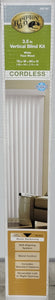 Hampton Bay White Vertical Blind Kit Sliding Door Patio Window 78" W x 84" L 3.5" 369 487 Cordless