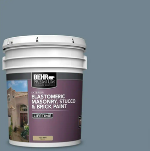 Behr Premium Elastomeric Paint Adirondack Blue 5 Gallon Bucket Masonry Stucco Brick Foundation Basement