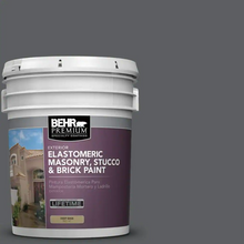 Load image into Gallery viewer, Behr Premium Elastomeric Paint Graphic Charcoal 5 Gallon Bucket Masonry Stucco Brick Foundation Basement
