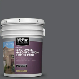 Behr Premium Elastomeric Paint Graphic Charcoal 5 Gallon Bucket Masonry Stucco Brick Foundation Basement