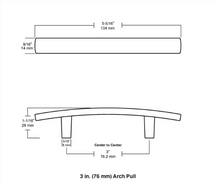 Load image into Gallery viewer, Liberty Arched 3&quot; 76 mm Satin Nickel Drawer Pull 6 Pack Center-to-Center New

