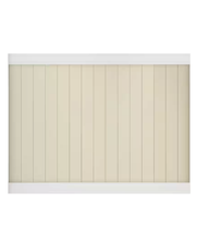Load image into Gallery viewer, Veranda White Tan Vinyl Woodbridge Privacy Fence Panel Kit  6 ft. H x 8 ft. W Pro-Series Unassembled
