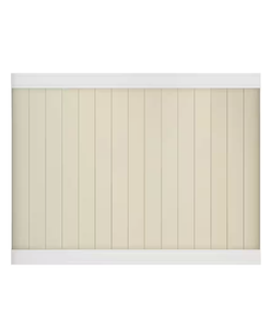 Veranda White Tan Vinyl Woodbridge Privacy Fence Panel Kit  6 ft. H x 8 ft. W Pro-Series Unassembled