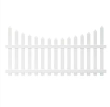 Load image into Gallery viewer, Veranda Glendale White Vinyl Scalloped Picket Fence Panel Kit 4 ft. H x 8 ft. W Unassembled 128006 Top Spaced 3 in. Pointed Pickets
