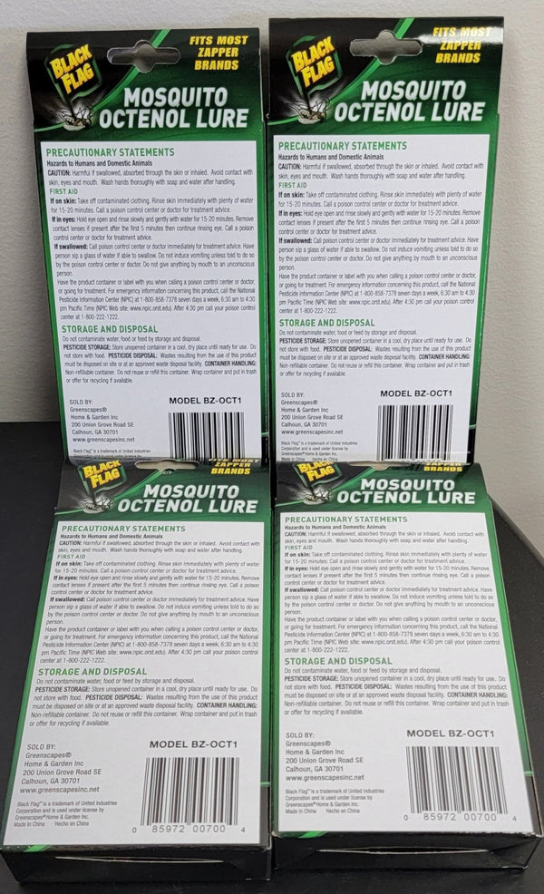 Black Flag Lot of 4 Universal Mosquito Octenol Lure with 30 day Continuous Release - resaled - Black Flag - 085972007004