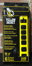 Load image into Gallery viewer, Yellow Jacket 15 ft. 6-Outlet Surge Protector Power Strip 14/3 Extension Cord 51380001
