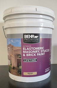 Behr Premium Elastomeric Paint Calligraphy 5 Gallon Bucket Masonry Stucco Brick Foundation Basement